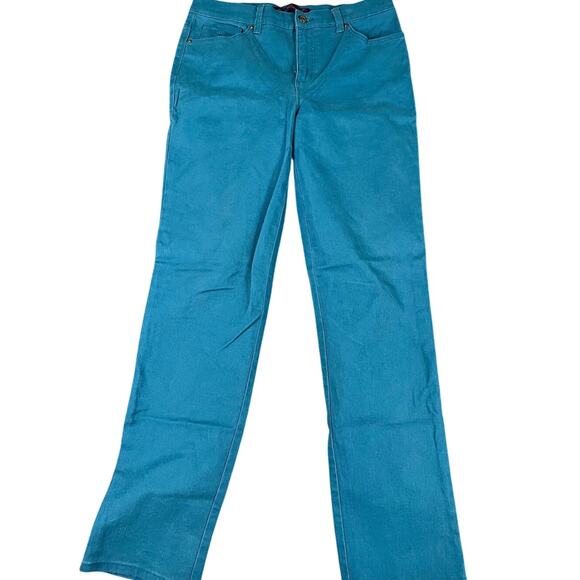 Gloria Vanderbilt Amanda Turquoise Tapered Jeans Size 8 Bangladesh Excellent - Picture 1 of 8